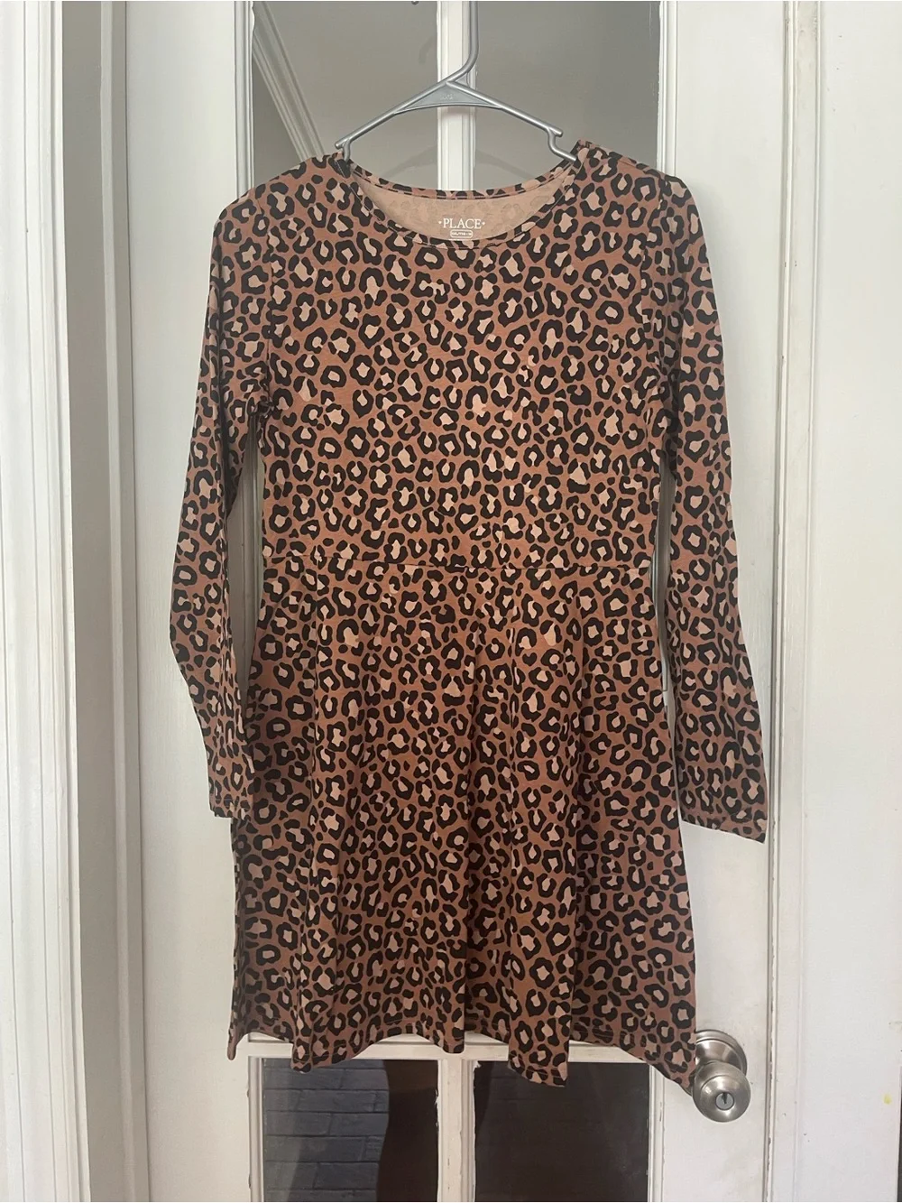 The Children's Place Brown and Black Leopard Print Long-Sleeve Dress